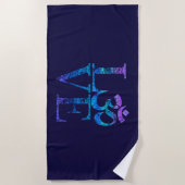 Serviette De Plage LOVE Grunge OM Symbole Spiritualité Yoga (Devant)