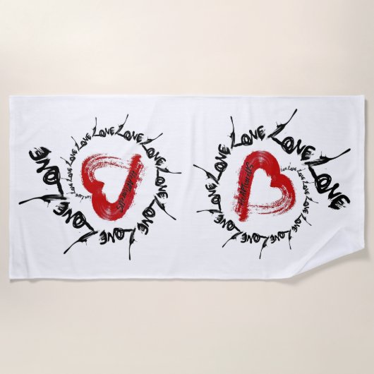 Serviette de plage Love Heart (Devant)