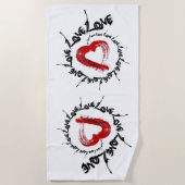 Serviette de plage Love Heart (Devant)