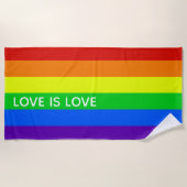 Serviette De Plage Love is Love Gay Pride LGBTQ Beautiful (Devant)