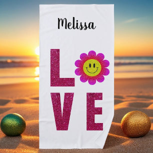 Serviette De Plage Love Sunflower