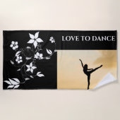Serviette de plage "LOVE TO DANCE". (Devant)