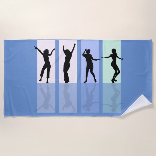 Serviette de plage "LOVE TO DANCE". (Devant)