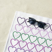 Serviette De Plage LoveLife Multi Hearts Beach Towel (En situation)