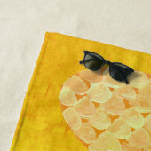 Serviette De Plage Luau Tiki Ananas d'été (En situation)