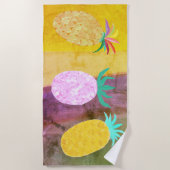 Serviette De Plage Luau Tiki Ananas d'été (Devant)