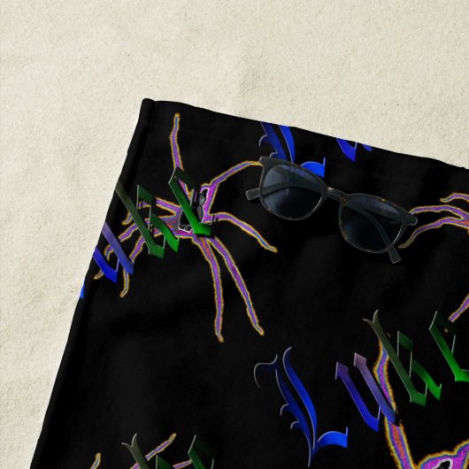 Serviette De Plage Luke Noms Avec Araignées, (En situation)