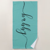 Serviette de plage - Lumière du hubby Turquoise (Devant)