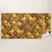 Serviette De Plage Lumières personnalisées sur l'art graphique intéri (Devant)