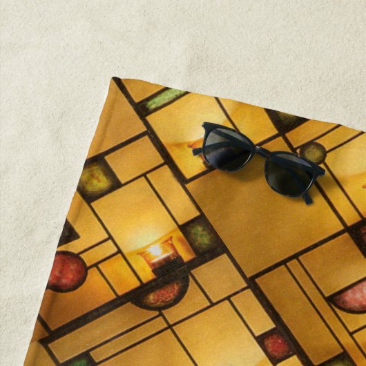 Serviette De Plage Lumières personnalisées sur l'art graphique intéri (En situation)