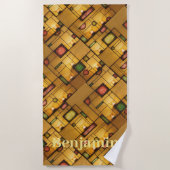 Serviette De Plage Lumières personnalisées sur l'art graphique intéri (Devant)