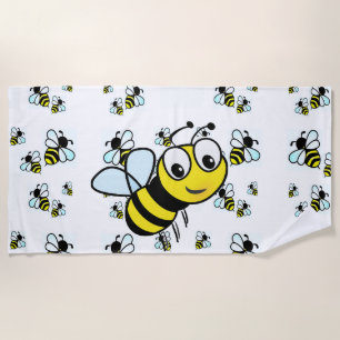 Serviette de plage lunatique d'abeille