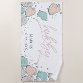 Serviette De Plage Lune de miel - HUBBY Coral Seashells (Devant)