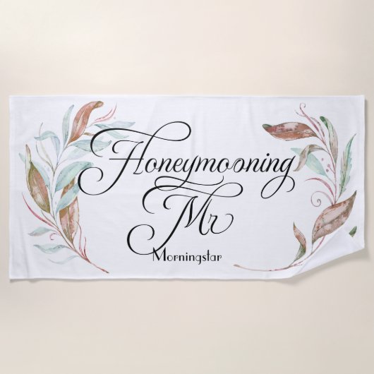 Serviette De Plage Lune de miel - M. Eucalyptus (Devant)
