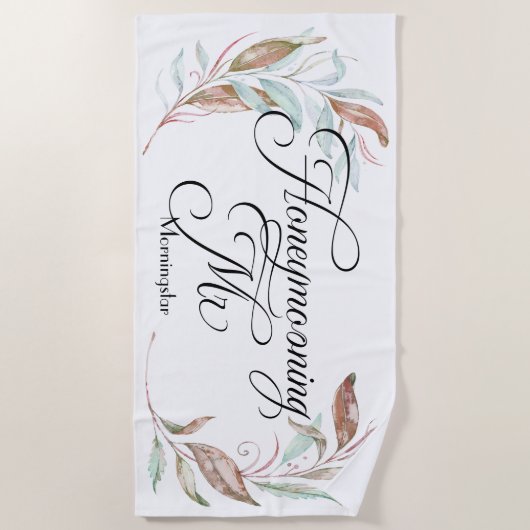 Serviette De Plage Lune de miel - M. Eucalyptus (Devant)