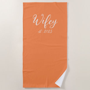 Serviette De Plage Lune de miel personnalisée pour les jeunes mariés