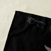 Serviette De Plage Lune lunaire Phases Céleste Nom Customisé (En situation)