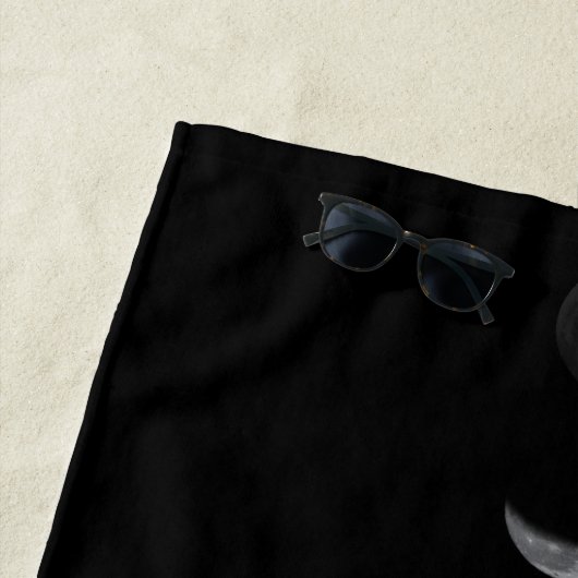 Serviette De Plage Lune lunaire Phases Céleste Nom Customisé (En situation)