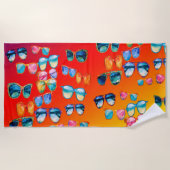 Serviette De Plage Lunettes de soleil Boho Vibes d'été (Devant)