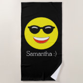 Serviette De Plage Lunettes de soleil de réfrigération Emoji (Devant)