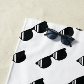 Serviette De Plage Lunettes de soleil Motif NOM École Couleurs Grad F (En situation)