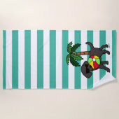 Serviette De Plage Lunettes de soleil noires fraîches de Labrador (Devant)