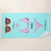 Serviette De Plage Lunettes de soleil turquoise Future Mrs (Devant)