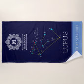 Serviette De Plage Lupus de constellation de l'hémisphère sud (Devant)
