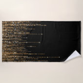 Serviette De Plage Luxe Chic Black Gold Fringe Parties scintillant ét (Devant)