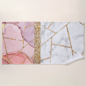 Serviette De Plage Luxe Intérieur Marbre Pierre Parties scintillant D (Devant)