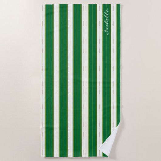 Serviette De Plage Luxe Linge Moderne Green Gold Texture Collection (Devant)