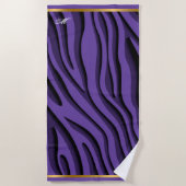Serviette De Plage Luxe Soft Purple Gold 3D Zebra Wave (Devant)