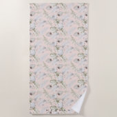 Serviette De Plage luxueux feuillage tropical Monogramme Yoga Mat (Devant)