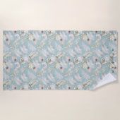 Serviette De Plage luxueux feuillage tropical Monogramme Yoga Mat (Devant)