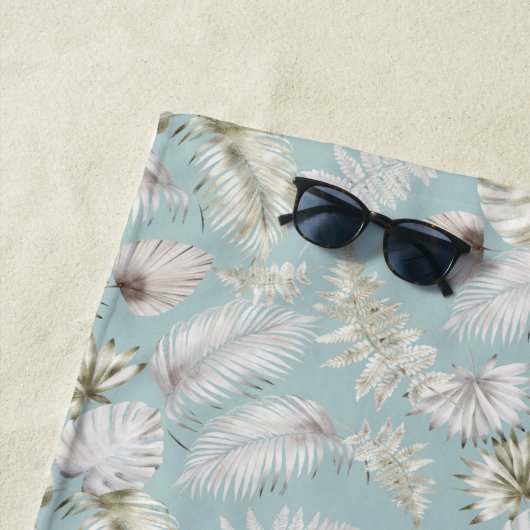 Serviette De Plage luxueux feuillage tropical Monogramme Yoga Mat (En situation)