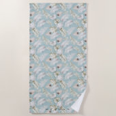 Serviette De Plage luxueux feuillage tropical Monogramme Yoga Mat (Devant)