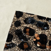 Serviette De Plage Luxury Glitter Brown Black Gold Leopard Pattern (En situation)