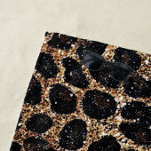 Serviette De Plage Luxury Glitter Gold Brown Black Leopard Pattern (En situation)