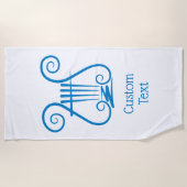 Serviette De Plage Lyre Bleue (Devant)