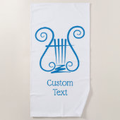 Serviette De Plage Lyre Bleue (Devant)