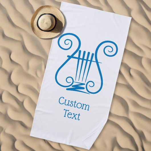 Serviette De Plage Lyre Bleue