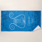 Serviette De Plage Lyre Bleue en Arrière-plan (Devant)