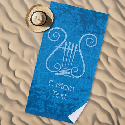 Serviette De Plage Lyre Bleue en Arrière-plan
