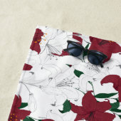 Serviette De Plage Lys de Noël rouges et blancs (En situation)