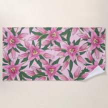 Lys florissants en rose pastel
