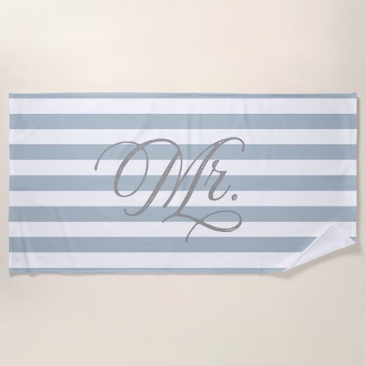 Serviette De Plage M. | Ardoise Bleu Groom triée (Devant)