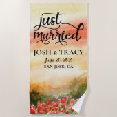 Serviette De Plage M. et Mme Mariage personnalisé Don, Fiançailles (Devant)