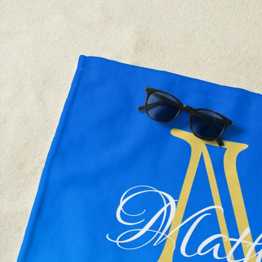 Serviette De Plage M. Mme Beach Coeurs de mariage Sable Famille Monog (En situation)