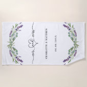 Serviette De Plage M. mrs nouvellement mariés lavande mariage (Devant)