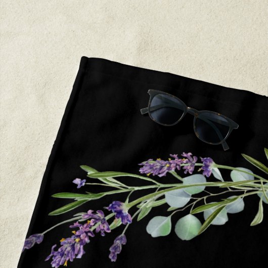 Serviette De Plage M. mrs nouvellement mariés lavande noir mariage (En situation)